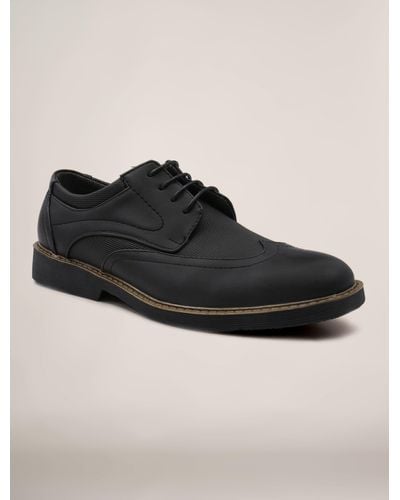 Members Only Wingtip Oxford Faux Leather Shoes - Black