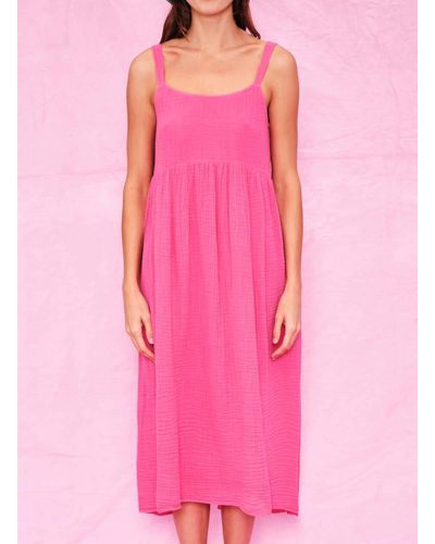 Sundry Tie Back Midi Dress - Pink