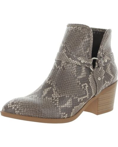 Gc Shoes Dover Faux Leather Snake Print Booties - Gray