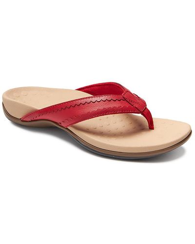 Vionic Ashten Leather Slip On Thong Sandals - Pink