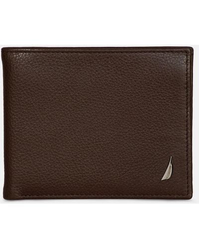 Nautica Leather Billfold Wallet - Brown