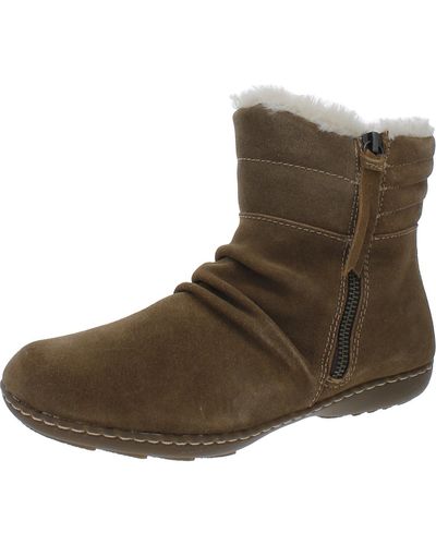 Maine Woods Marcelle Leather Zipper Winter & Snow Boots - Brown