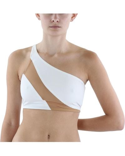 Norma Kamali Partially Lined Nylon Bikini Swim Top - White