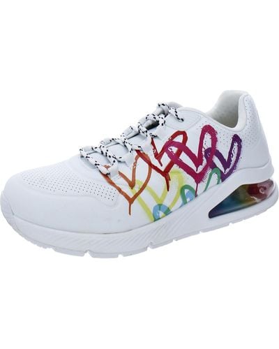 Skechers Uno Floating Love Hearts Rainbow Casual And Fashion Sneakers - Blue