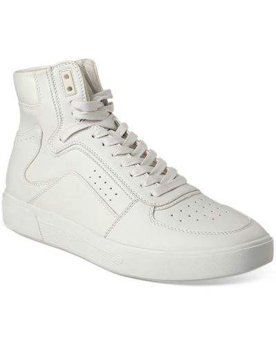 INC Keanu Faux Leather High-top Casual And Fashion Sneakers - Natural