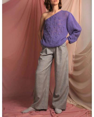 Ketevanna Iris One-shoulder Sweater - Purple