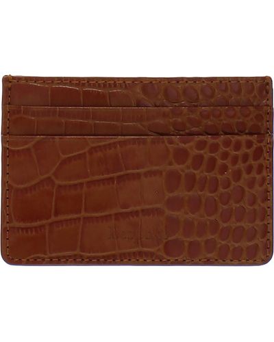 Bespoke Leather Embossed Card Case - Brown