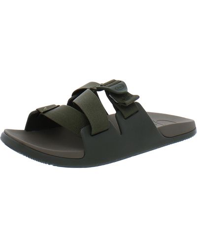 Chaco Chillos Criss-cross Open Toe Slide Sandals - Black