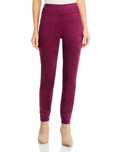 Tahari Stretch Scuba Ankle Pants - Red
