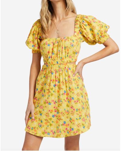 Billabong Dare To Bare Mini Dress - Yellow