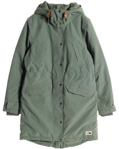 The North Face Down Coat Nylon Hooded - Green