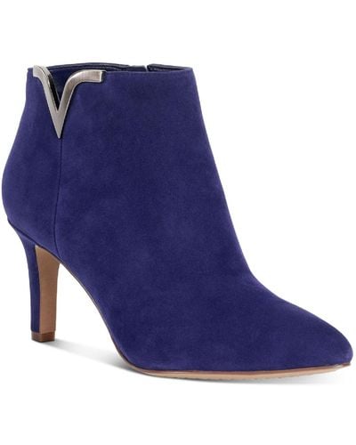 Vince Camuto Iylena Suede Pointed Toe Ankle Boots - Blue