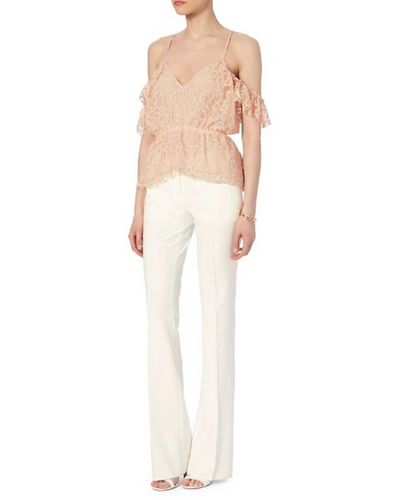 Designers Remix Avelaine Lace Top In Pink - White