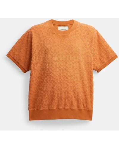 COACH Sun Faded Signature Sweatshirt - Orange