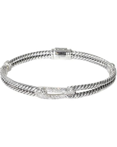 David Yurman Labyrinth Mini Loop Diamond Bracelet - White