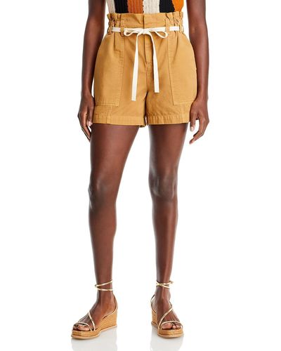 A.L.C. Denim Waist Tie Casual Shorts - Natural