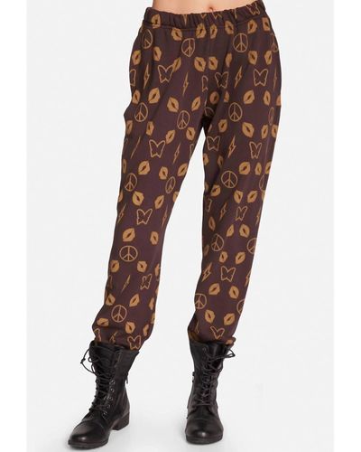 Lauren Moshi Chantria Designer Bear Sweatpants - Brown