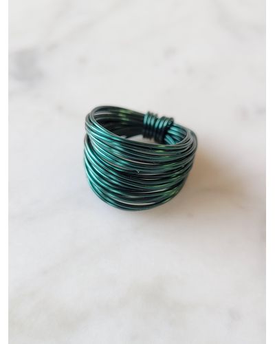 A Blonde and Her Bag Marcia Wire Wrap Ring - Green