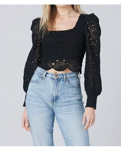 Saltwater Luxe Embroidered Long Sleeve Blouse - Black
