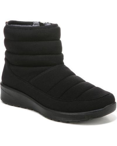 Bzees Glacier Side Zip Fabric Ankle Boots - Black