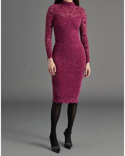 BB Dakota Vivienne Dress In Fuschia - Purple