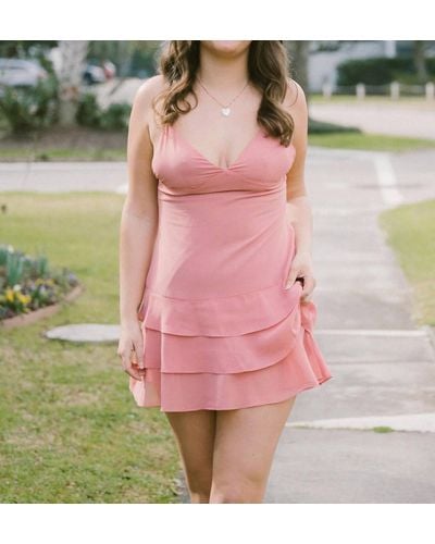 Motel Rocks Riasi Blush Chiffon Dress - Pink