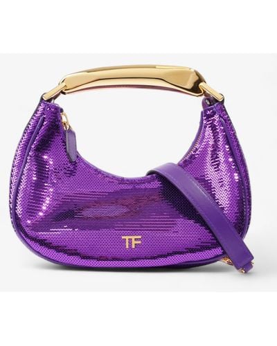 Tom Ford Mini Bianca Tote Bag Sequin - Purple
