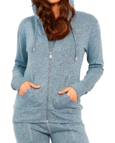 French Kyss Zip Up Hoodie - Blue