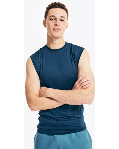 Nautica Solid Muscle Tank - Blue