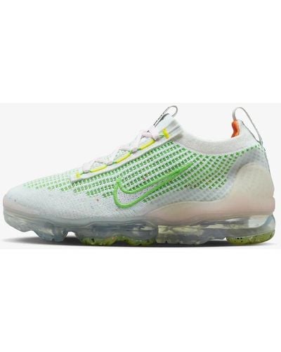 Nike Air Vapormax 2021 Flyknit Next Nature Fd0871-100 White Shoes Nr4990 - Green