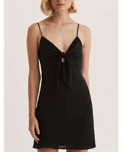 Krisa Tie Front Cami Dress - Black