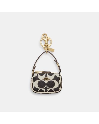 COACH Mini Nolita Bag Charm In Signature Canvas - Metallic