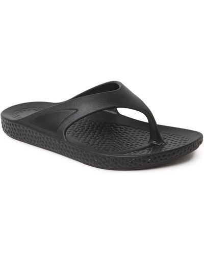Dearfoams Ecocozy Sustainable Comfort Thong - Black