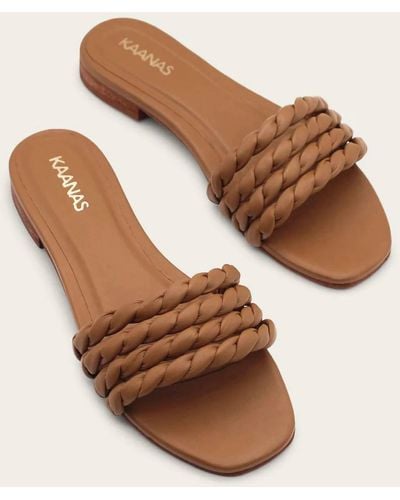 Kaanas Corcovado Twisted Strap Slide - Natural