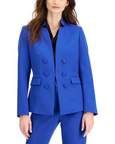 Tahari Offie Suit Separate Double-breasted Blazer - Blue