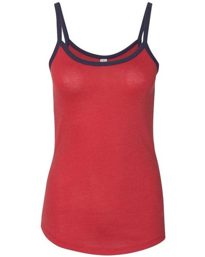 Alternative Apparel Vintage Jersey Ringer Cami Tank - Red