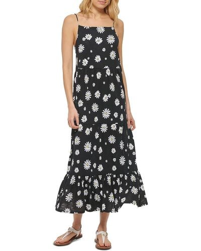 Marc New York Modal Blend Floral Print Maxi Dress - Black