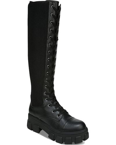 Circus by Sam Edelman Dinah Knee-high Tall Combat & Lace-up Boots - Black