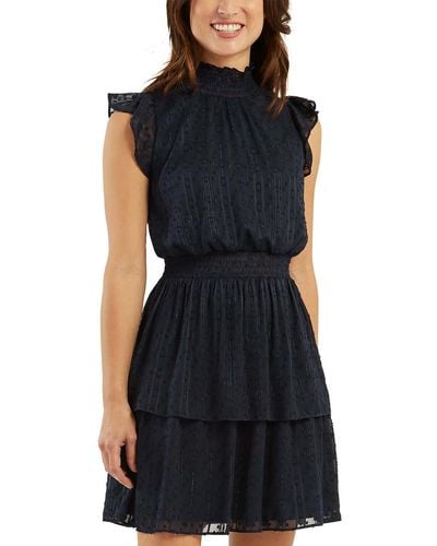 Bcx Smocked Midi Cocktail And Party Dress - Black