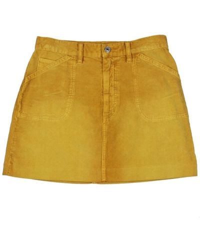 RE/DONE Corduroy Mini Mini Skirt - Yellow
