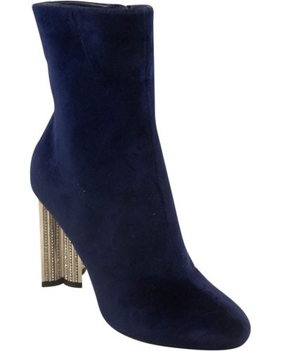 Louis Vuitton Blue Silhouette Rhinestone Heel Ankle Boots