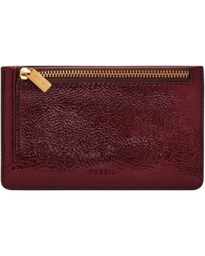 Fossil Zip Card Case - Red