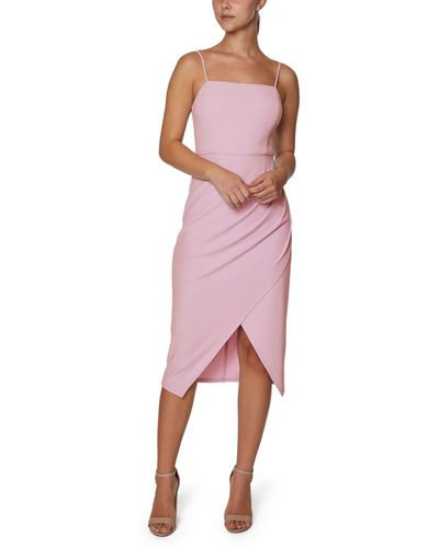 Laundry by Shelli Segal Stretch Crepe Midi Cocktail And Party Dress - Pink
