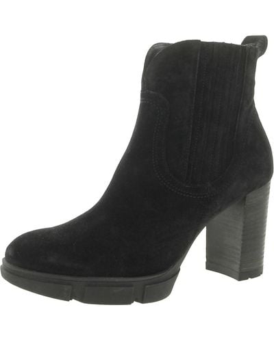 Paul Green Oakley Faux Suede Casual Ankle Boots - Black