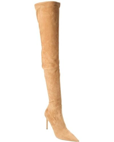 Michael Kors Elle Runway Suede Thigh-high Boot - White