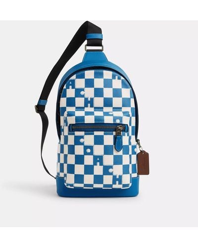 COACH West Pack With Checkerboard Print - Blue