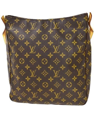 Louis+Vuitton+Papillon+Shoulder+Bag+GM+Brown+Leather for sale online