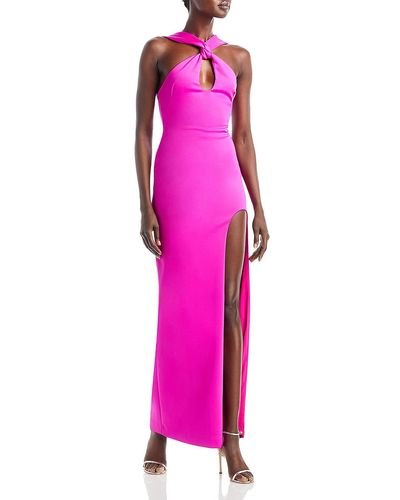 Black Halo Taya Halter Long Evening Dress - Pink