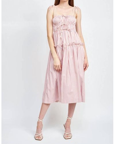 En Saison Striped Sleeveless Dress - Pink