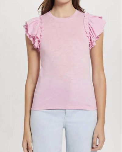 Goldie Double Ruffle Shell Top - Pink